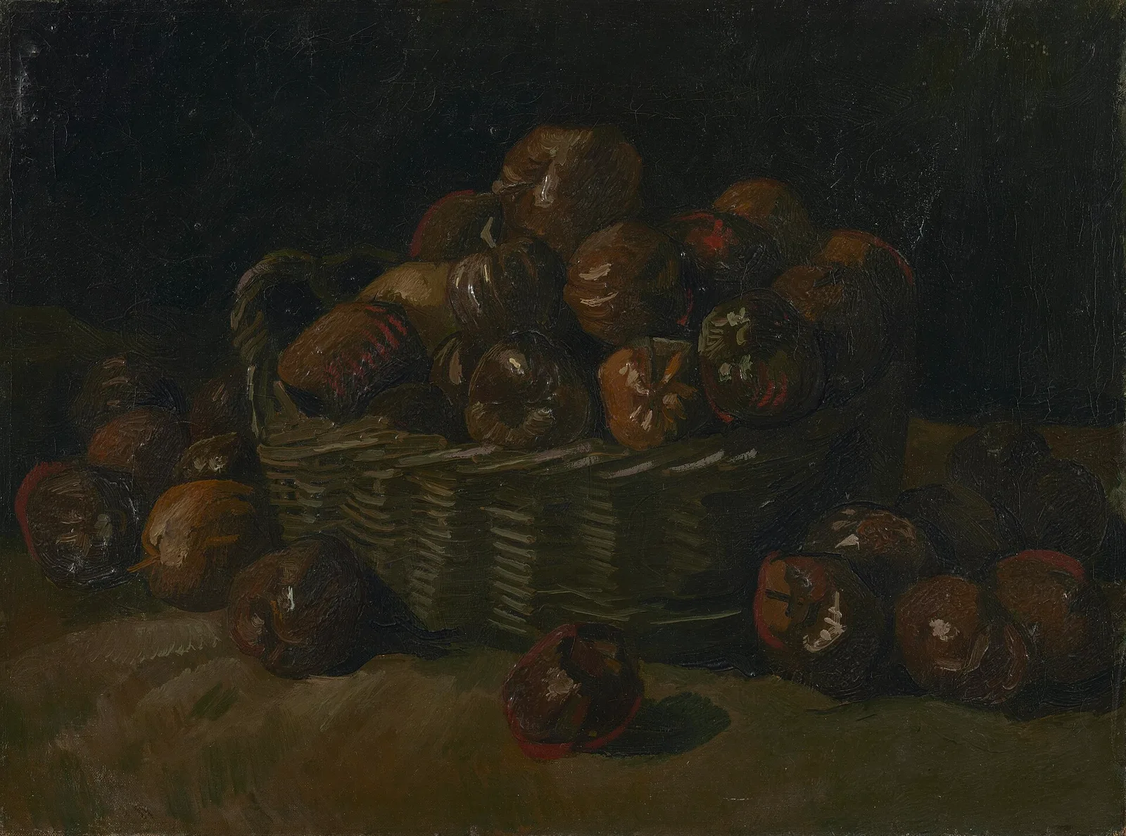 Still life: basket with apples