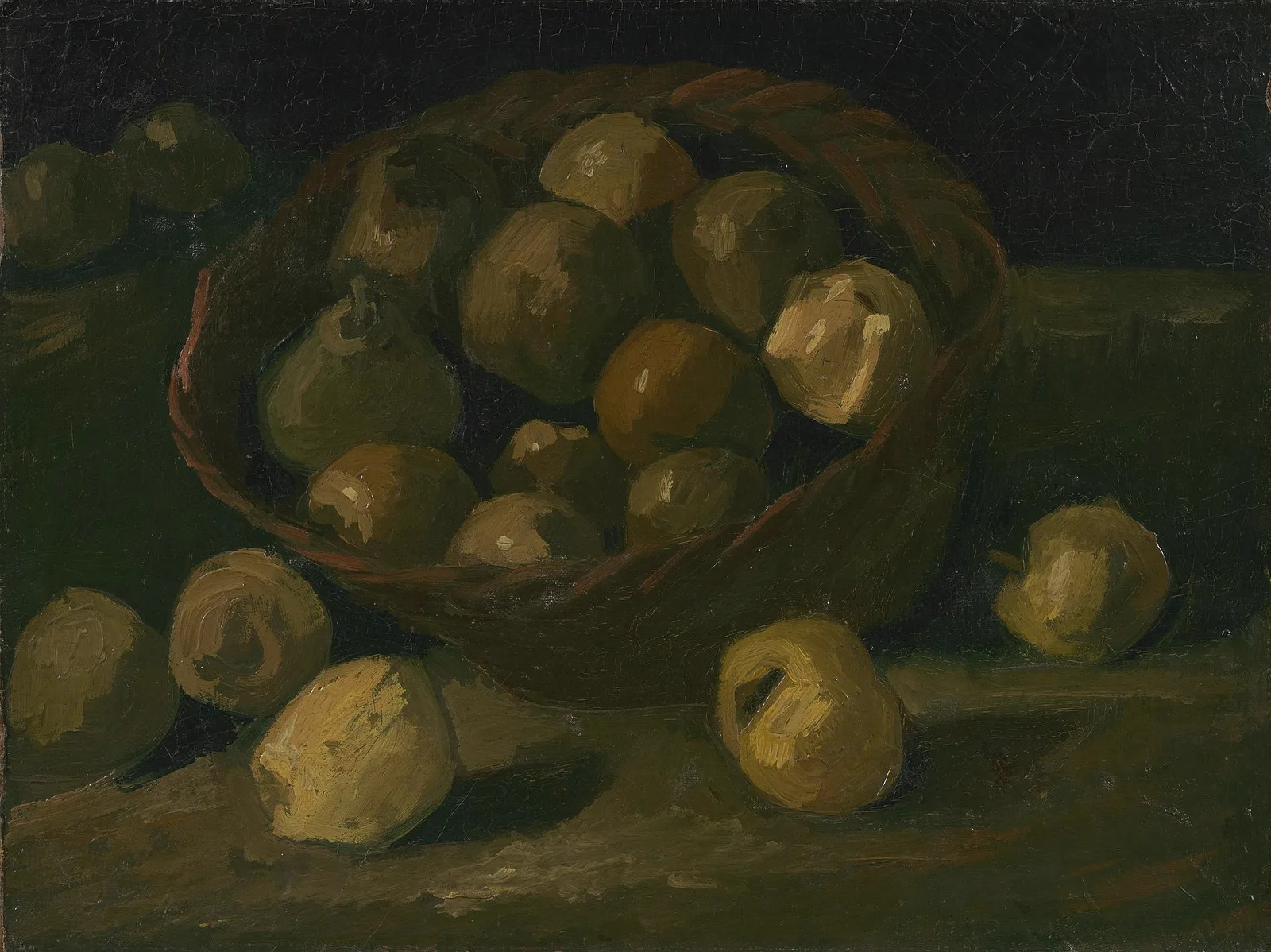 Still life: basket with apples