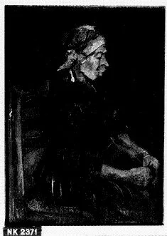 Peasant woman seated: right profile