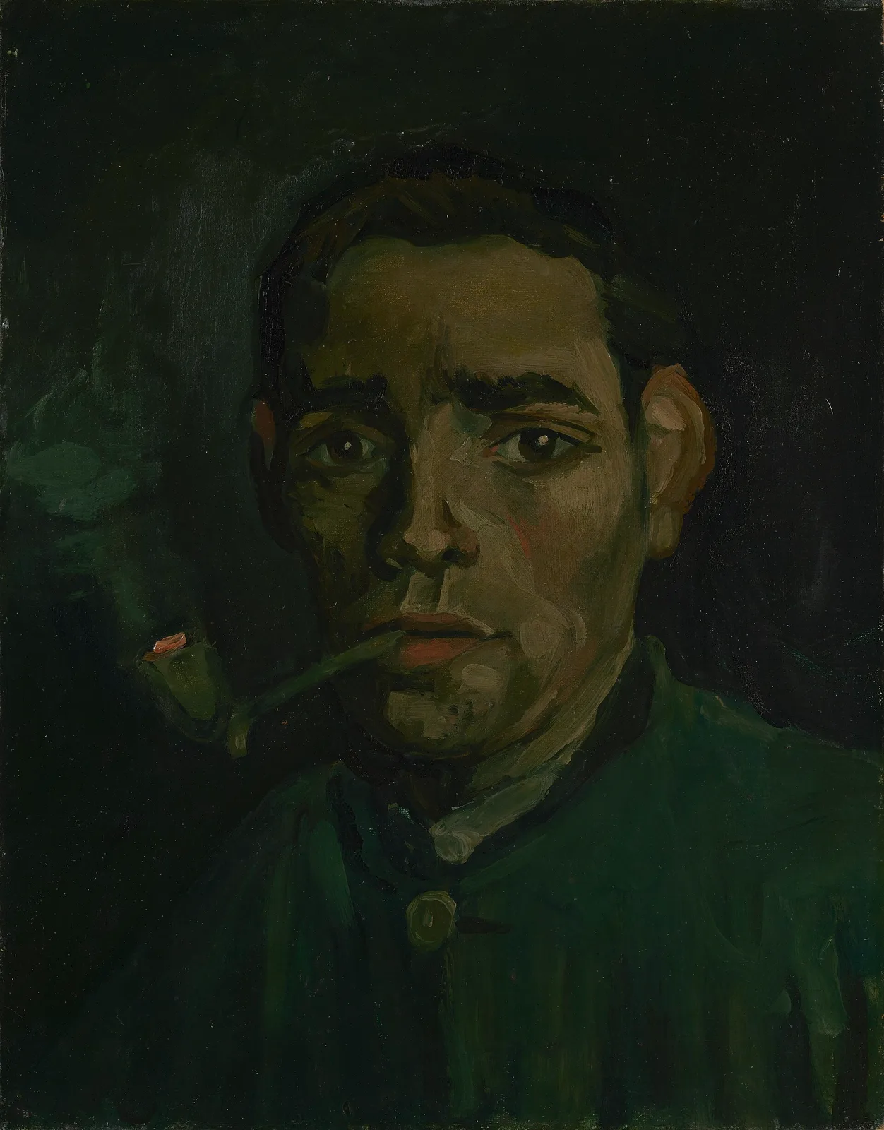 Head of a young peasant with a pipe