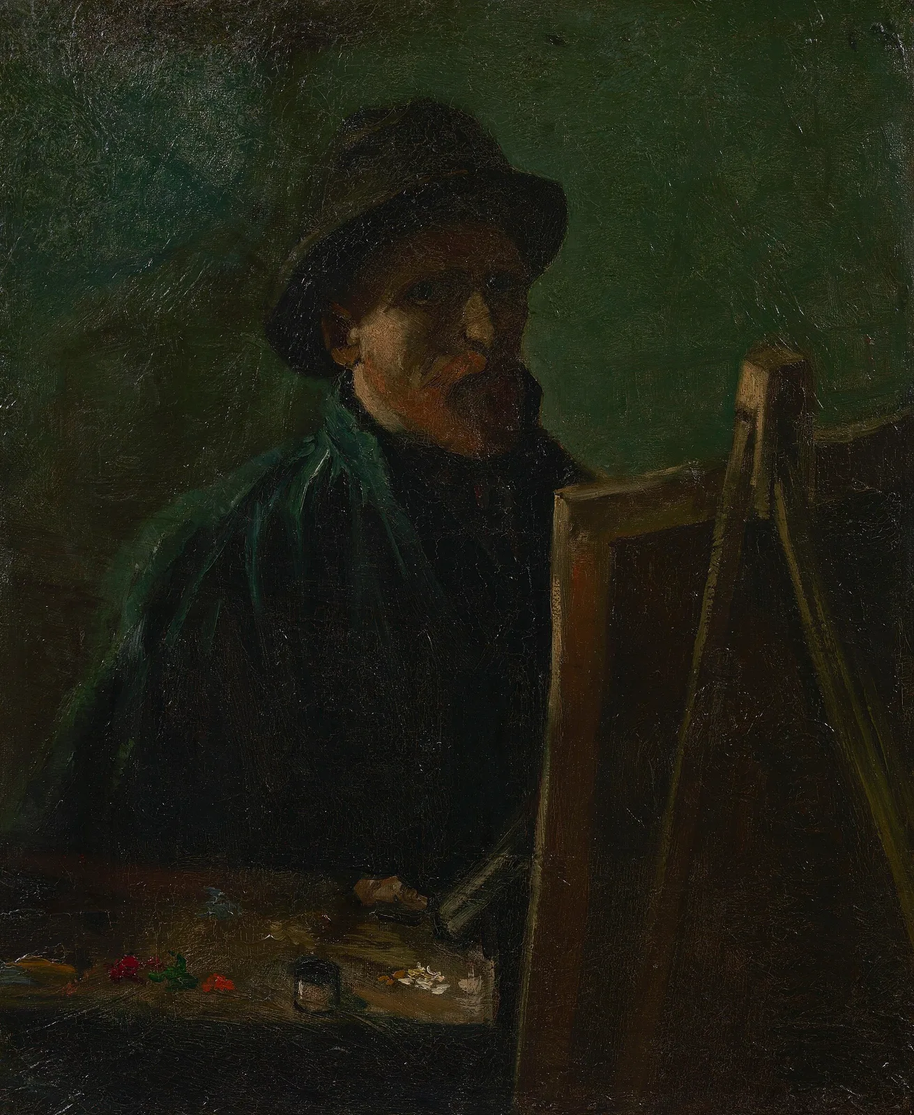 Self portrait before the easel