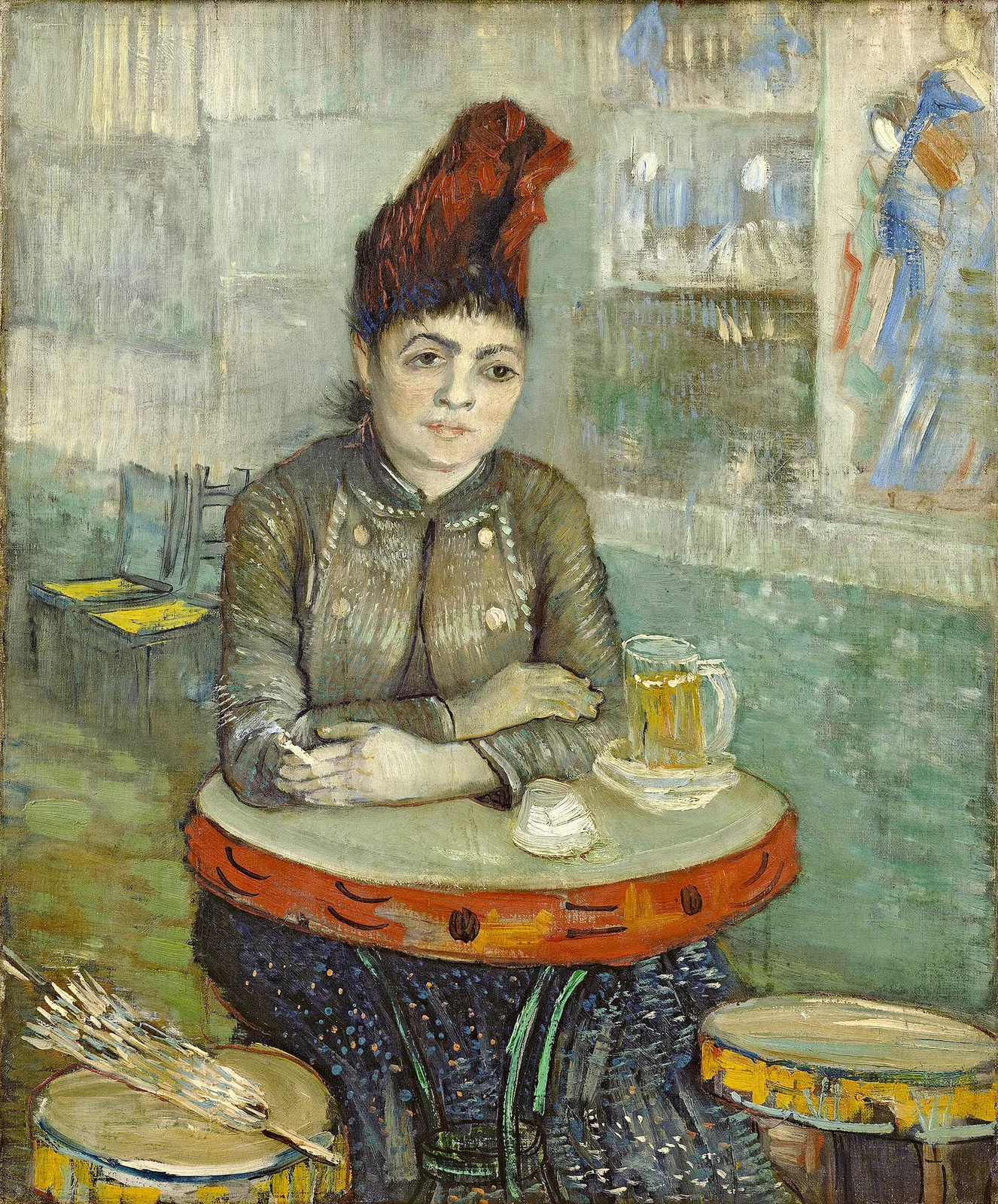 Woman sitting in the Café du Tambourin [Avenue de Clichy, Paris]