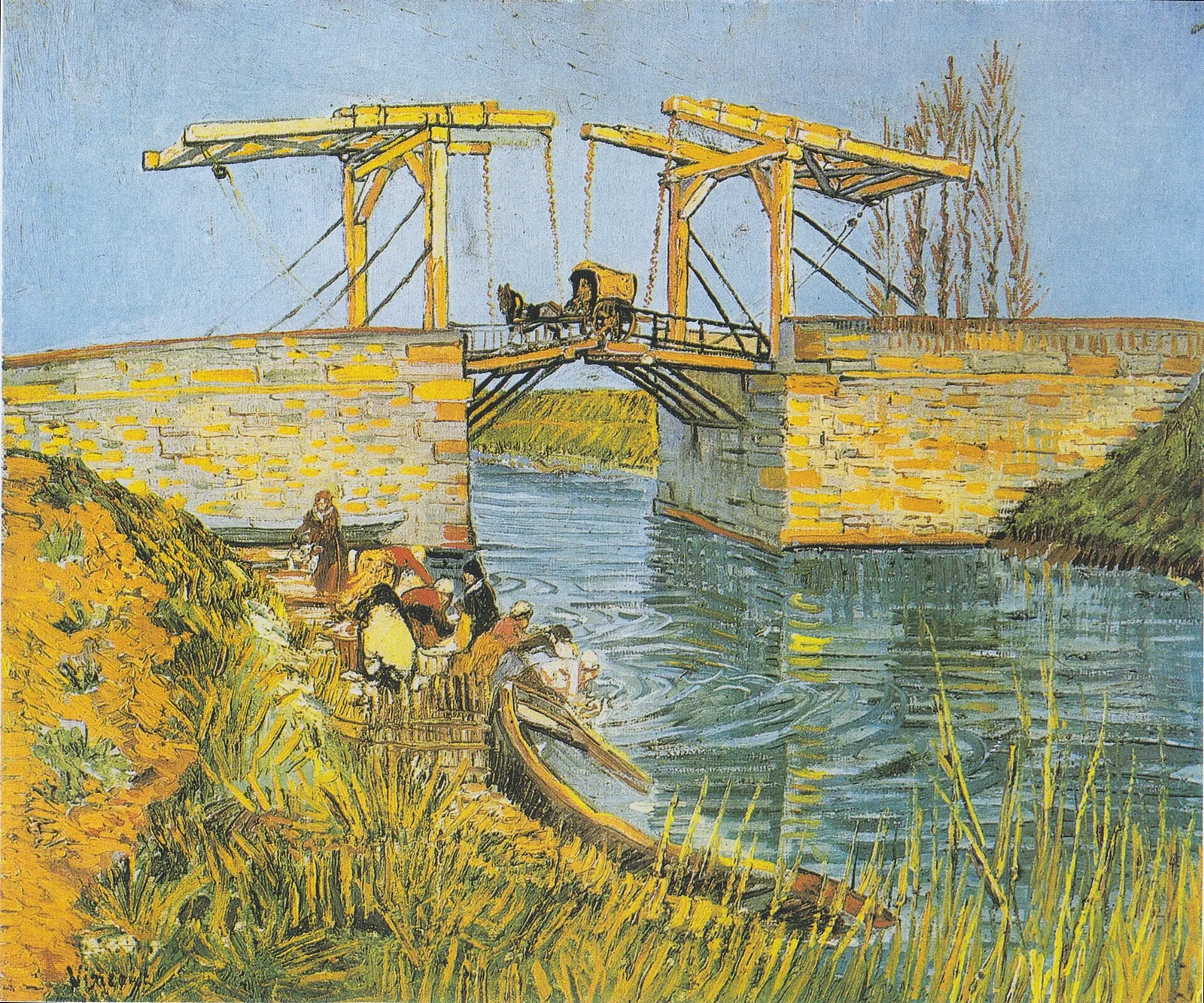 The Langlois bridge with women washing