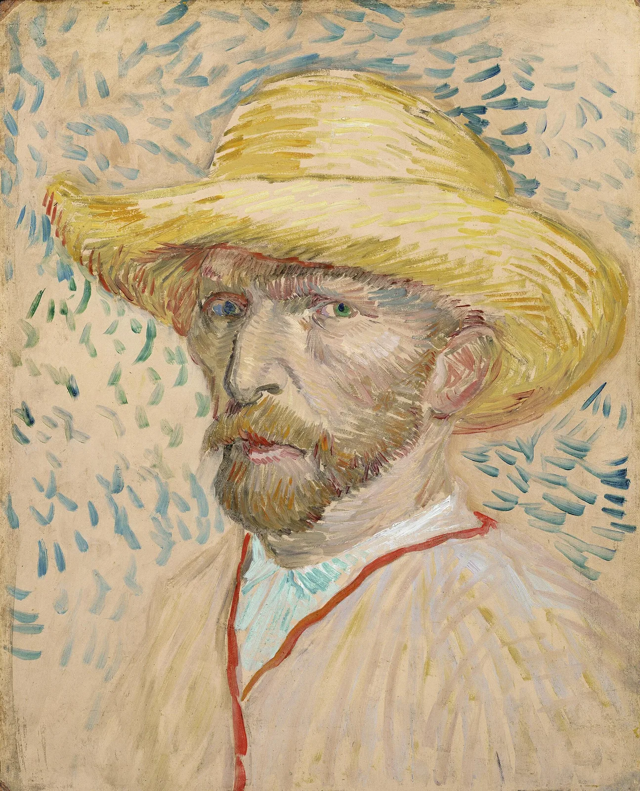 Self portrait with straw hat