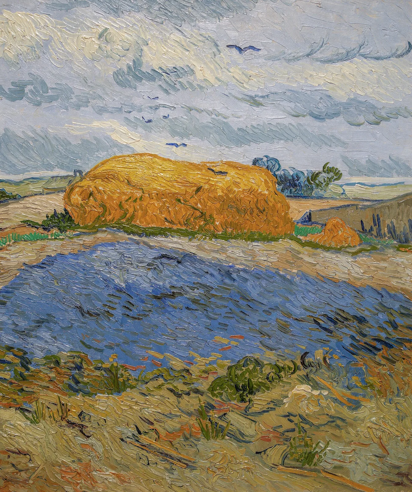 Landscape with straw-heap