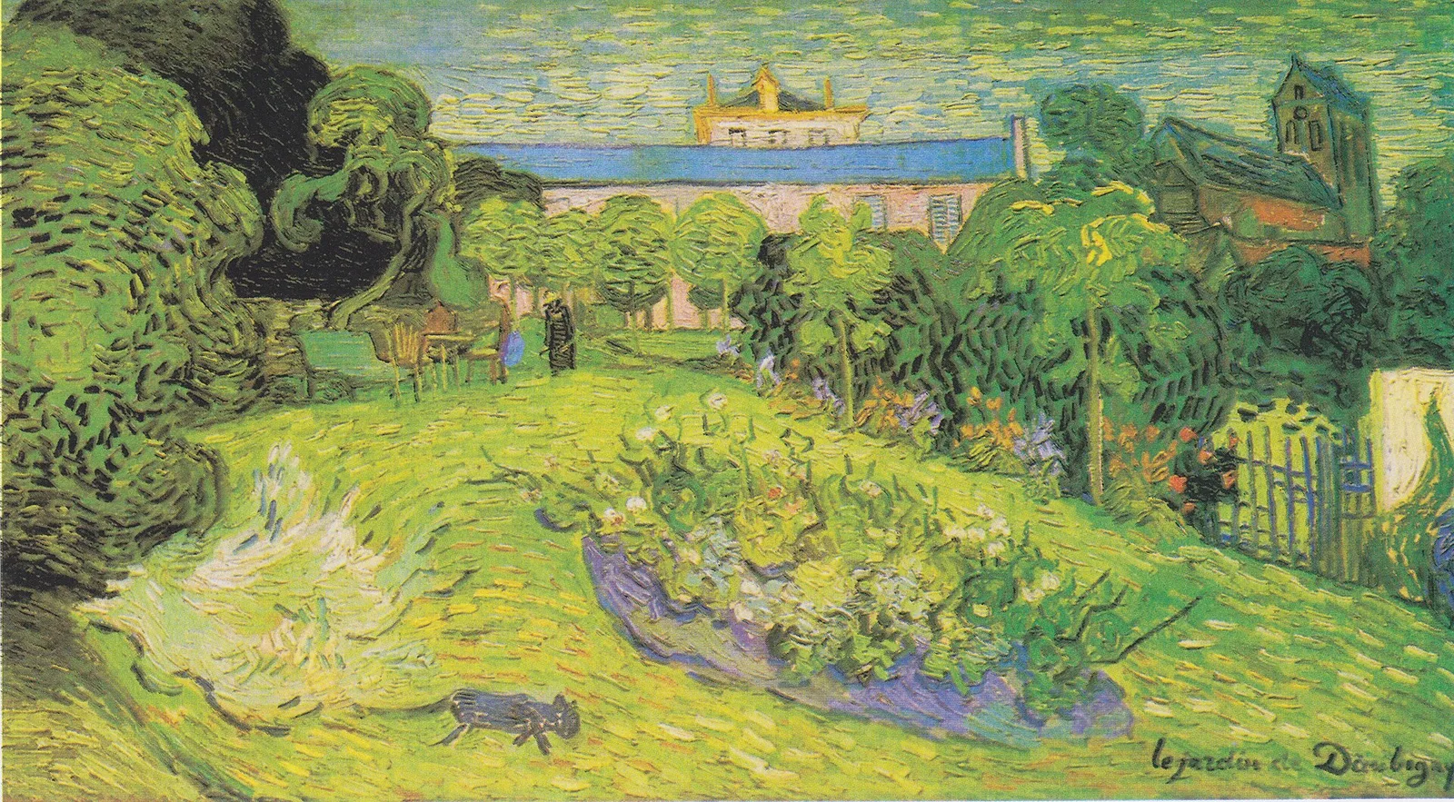 The garden of Daubigny with the black cat