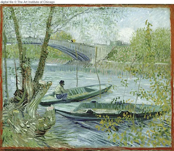 Fishing in spring, probably near the Pont Levallois