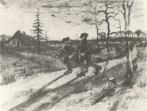 Two men on a country road
