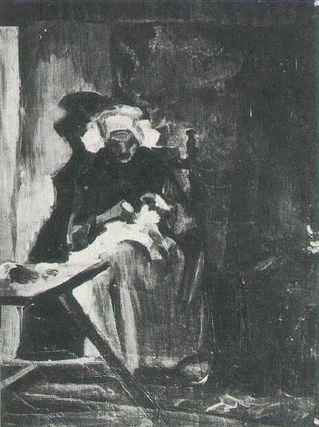 Peasant woman sewing