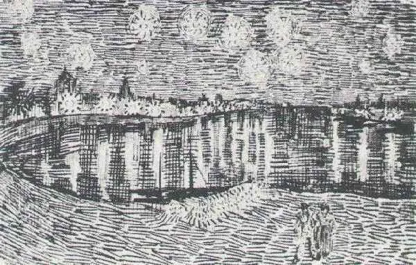 Rhône bank, starry night