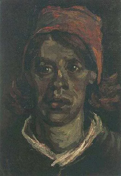 Peasant woman in a red bonnet