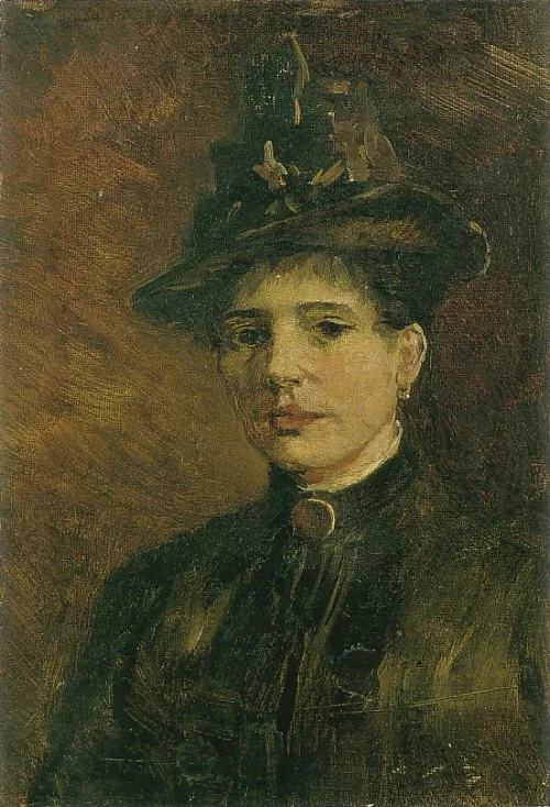 Portrait of a woman with hat