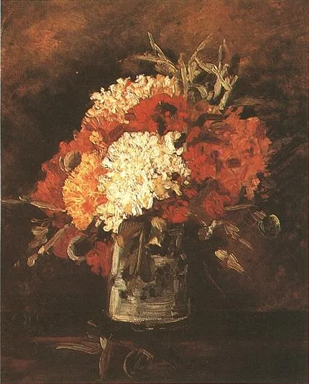 Still life: vase with carnations