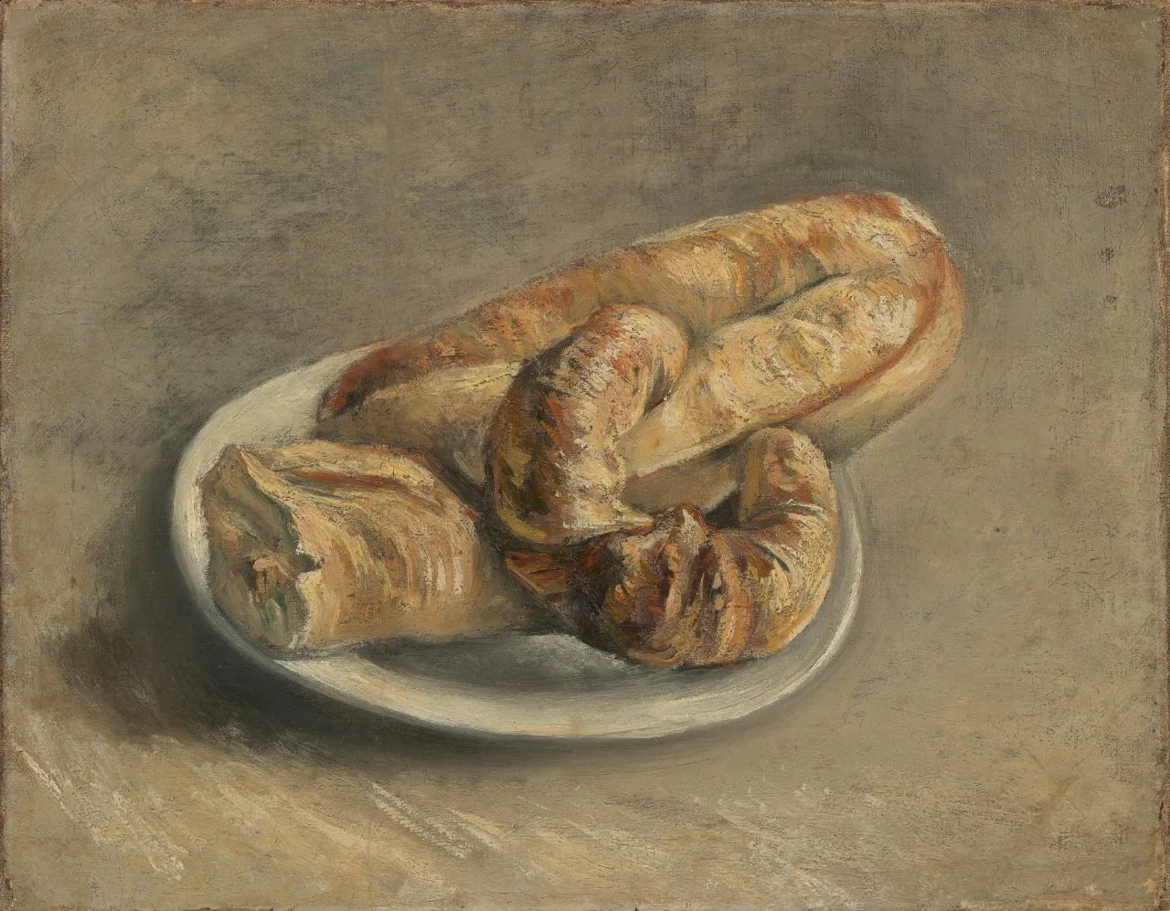 Still life: plate with rolls