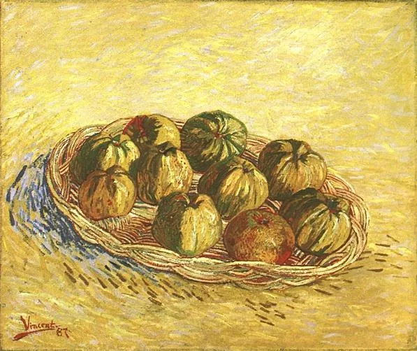 Still life: basket of apples