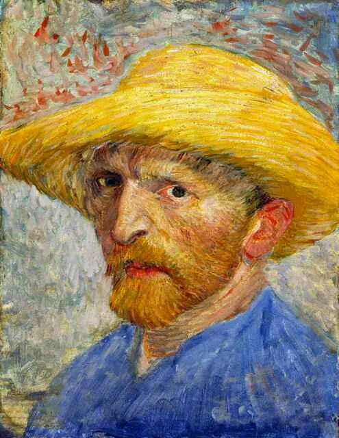 Self portrait with straw hat