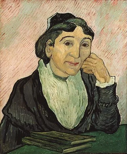 L'Arlésienne, Madame Ginoux: against a cherry-colored background [after a drawing by Paul Gauguin]
