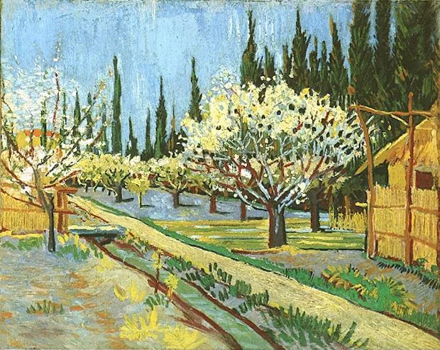 The orchard in flower