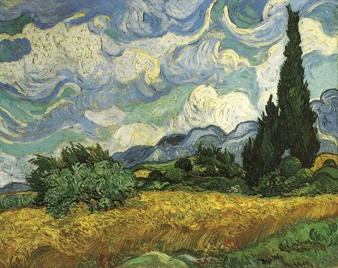 Wheatfield with cypresses, at the Haute Galline, near Eygalières