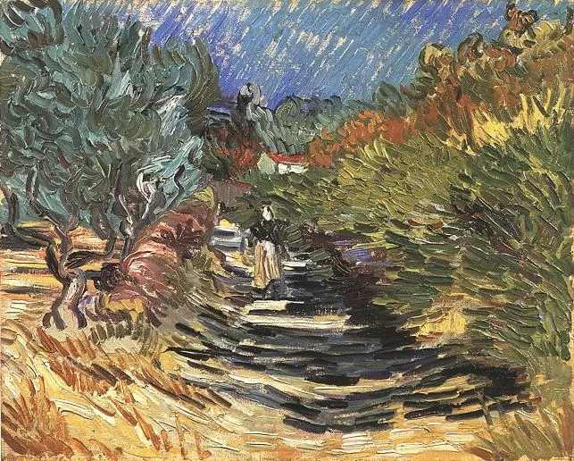 A road at Saint Rémy with a figure