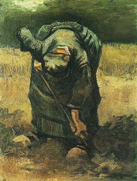 Peasant woman digging