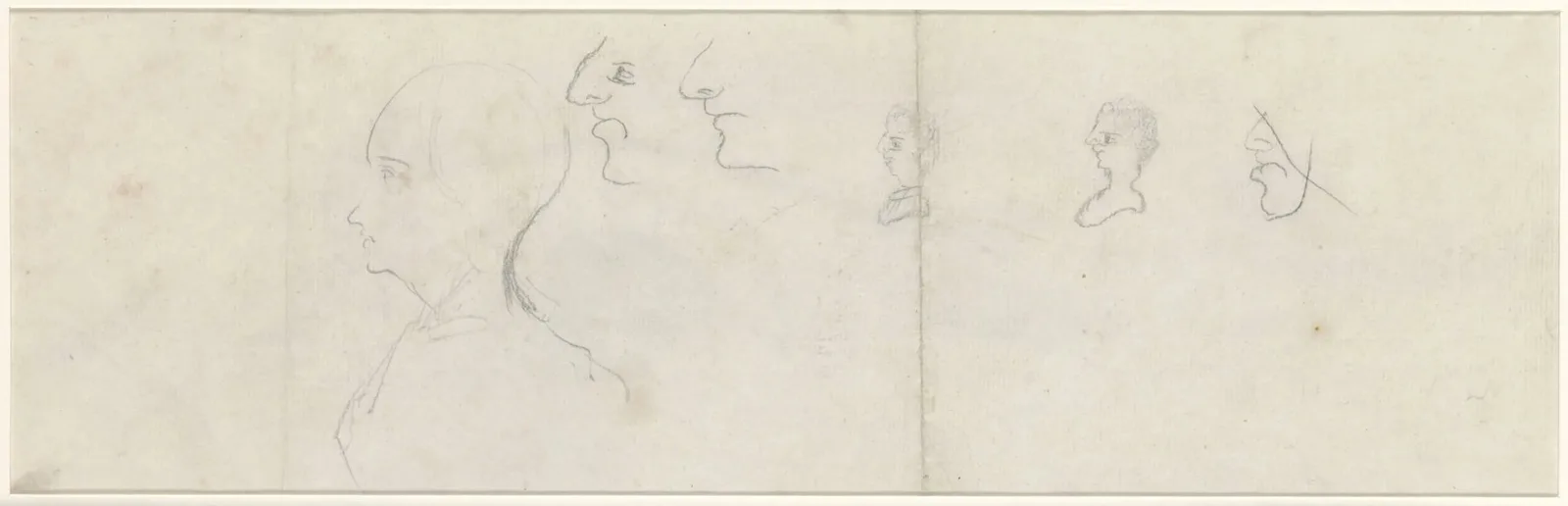 Sketches of heads in profile