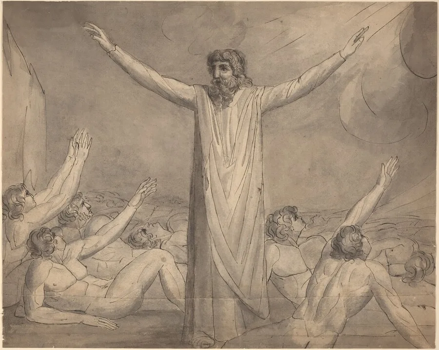 Moses Staying the Plague [recto]