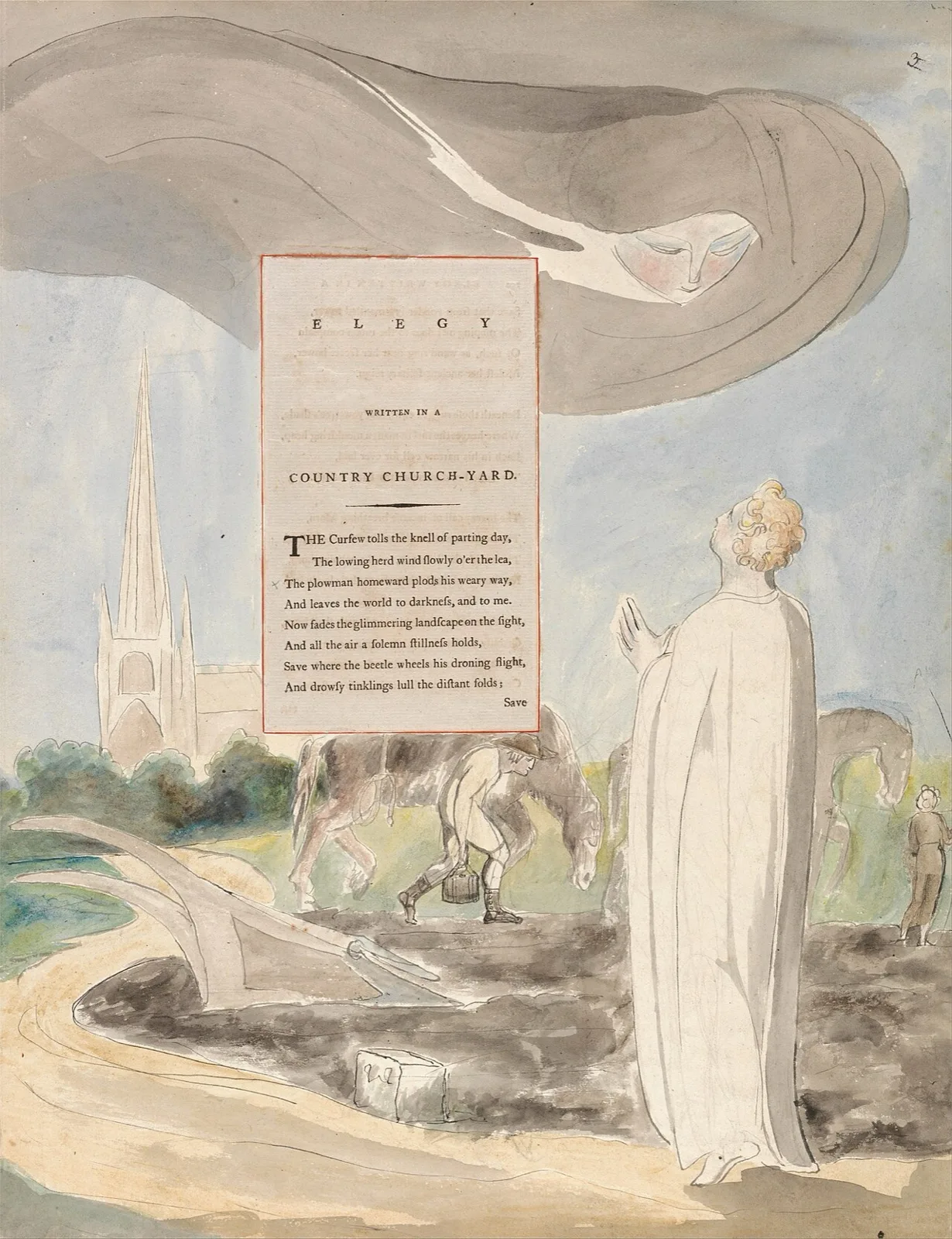 The Poems of Thomas Gray, Design 107, "Elegy Written in a Country Church-Yard."