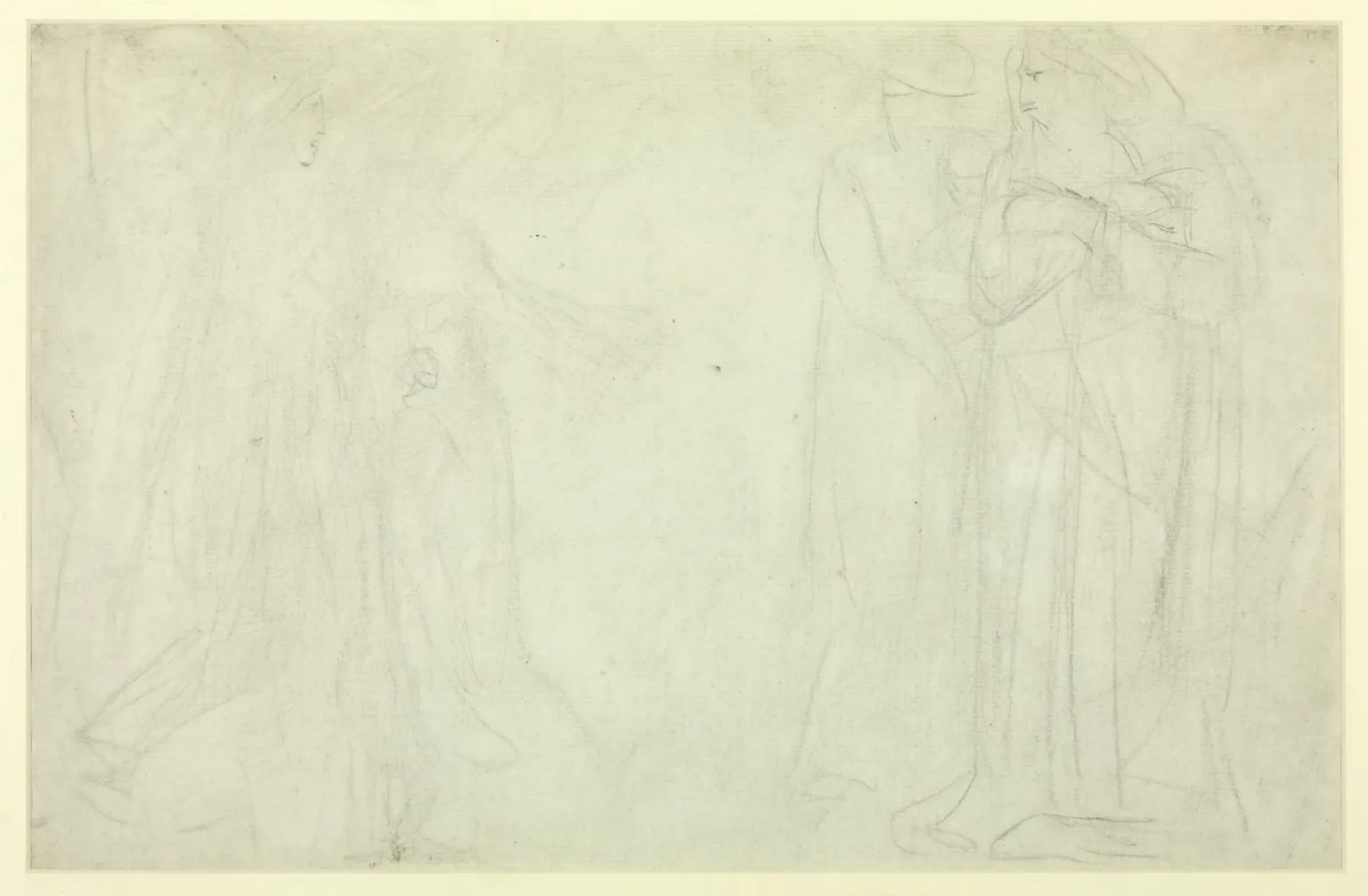 Sketch for ‘Tiriel Supporting the Dying Myratana’. Verso: Sketch for ‘Tiriel Supporting the Dying Myratana’