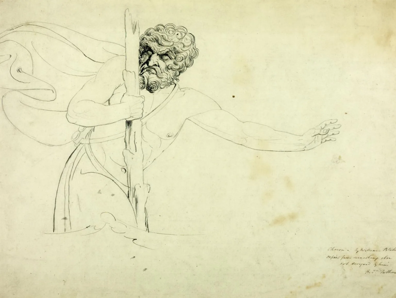 St Christopher, Copy from an Engraving? Verso:Part of a Face: Copy from a Plaster Cast: a Daughter of Niobe?