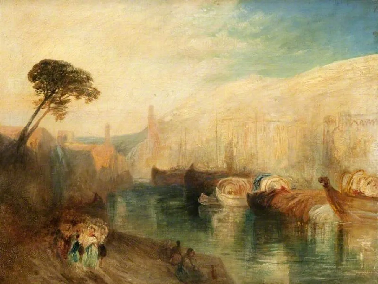 Italian Scene with Boats and Figures