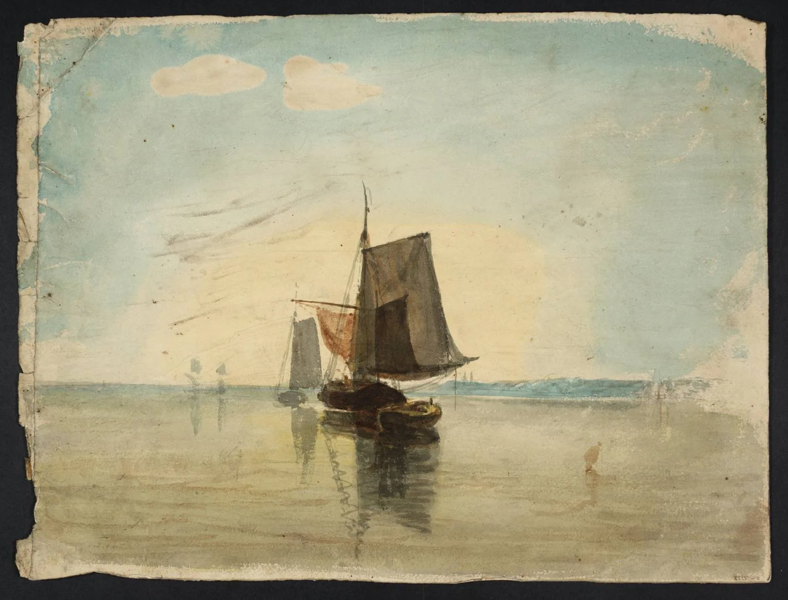A Group of Fishing Boats in an Estuary