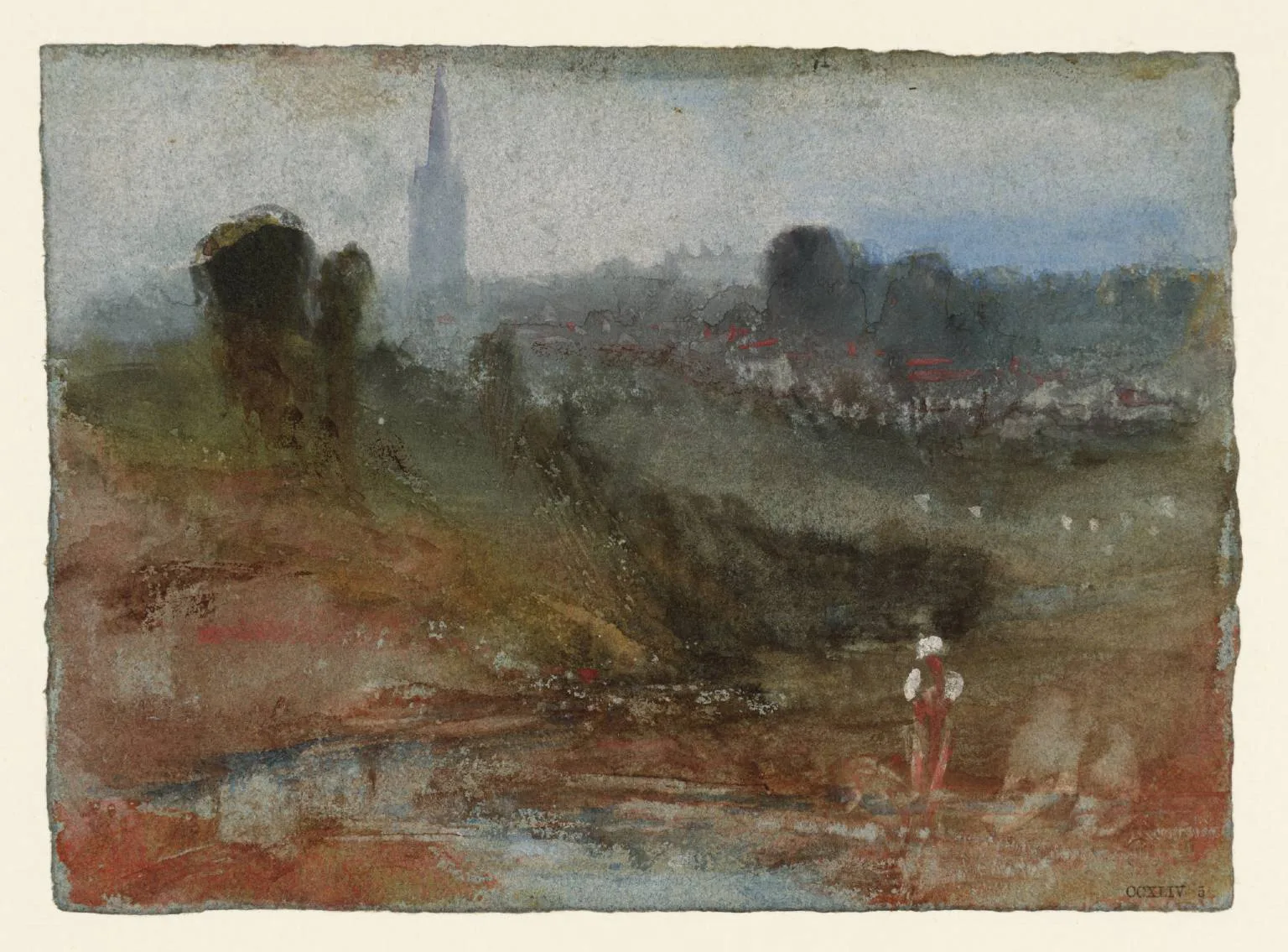 A View of Petworth Church, with the Chimneys of Petworth House to the Right of the Spire