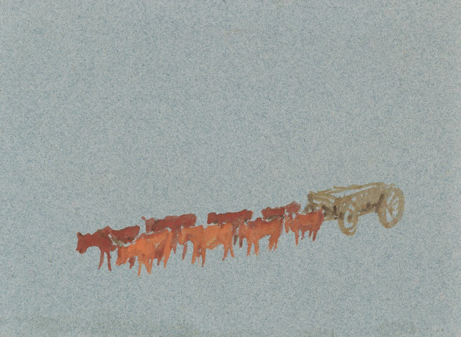 A Team of Eight Cattle Pulling a Wagon (‘The Bullock Wagon’)