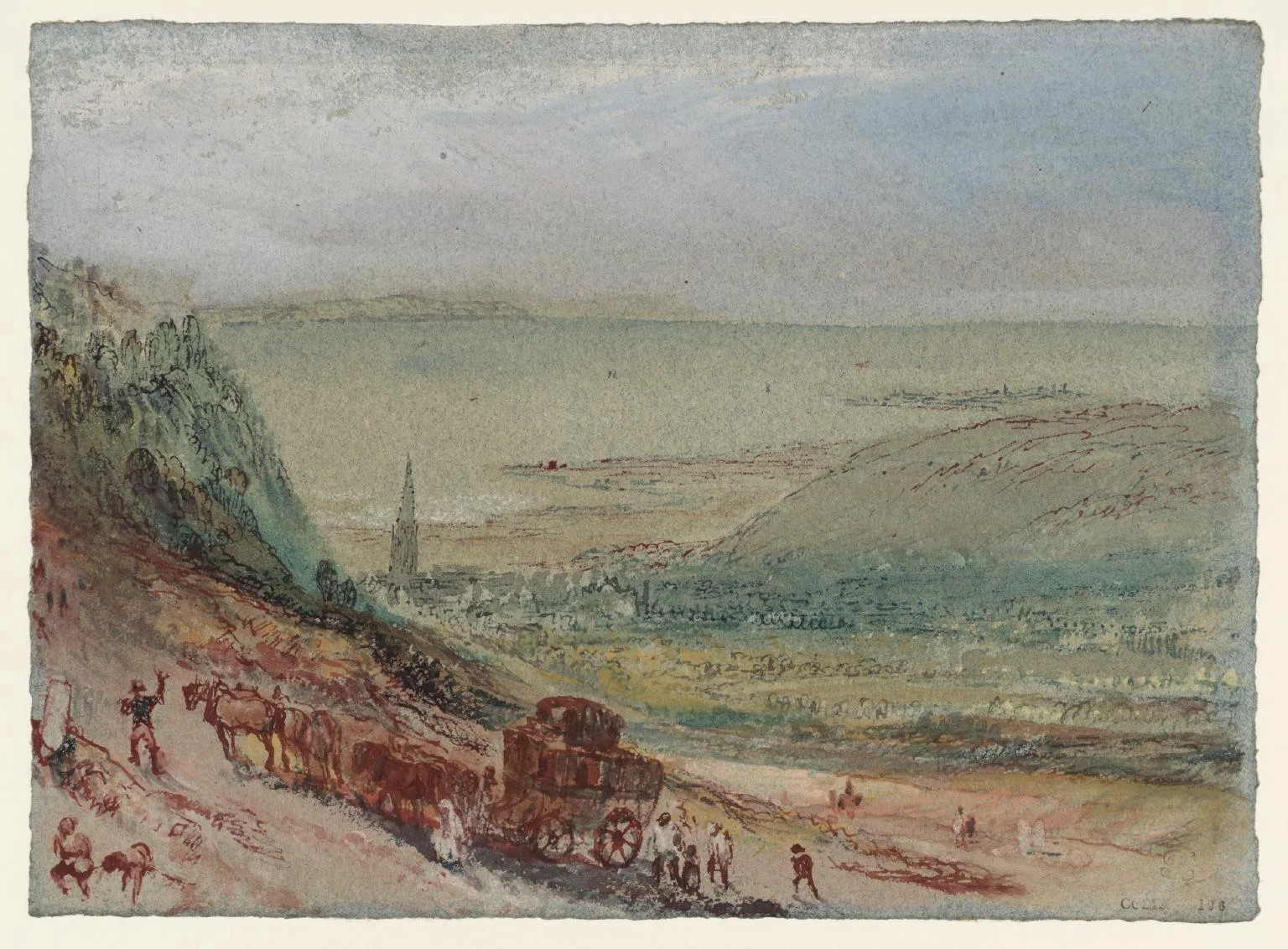 A View of Harfleur from the Road to Lillebonne