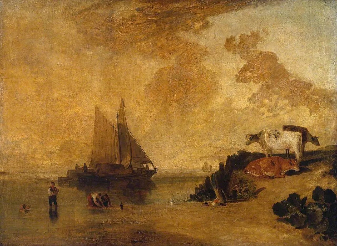 River Scene with Cattle
