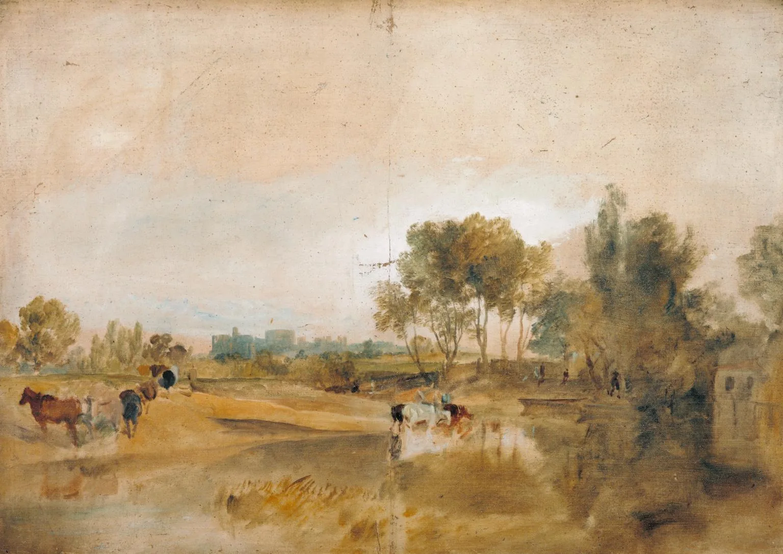A Thames Backwater with Windsor Castle in the Distance