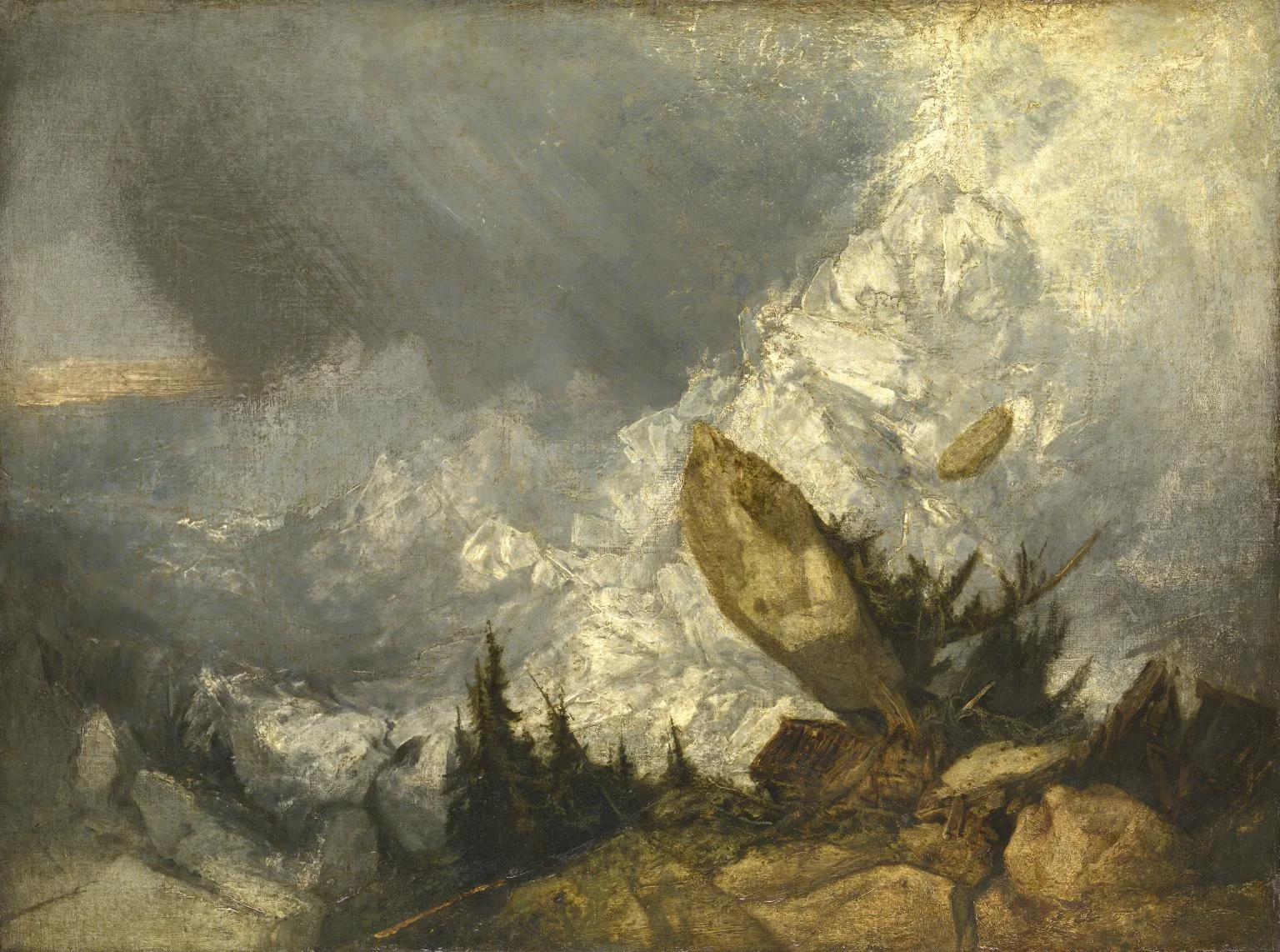 The Fall of an Avalanche in the Grisons