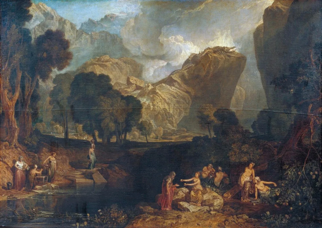 The Goddess of Discord Choosing the Apple of Contention in the Garden of the Hesperides
