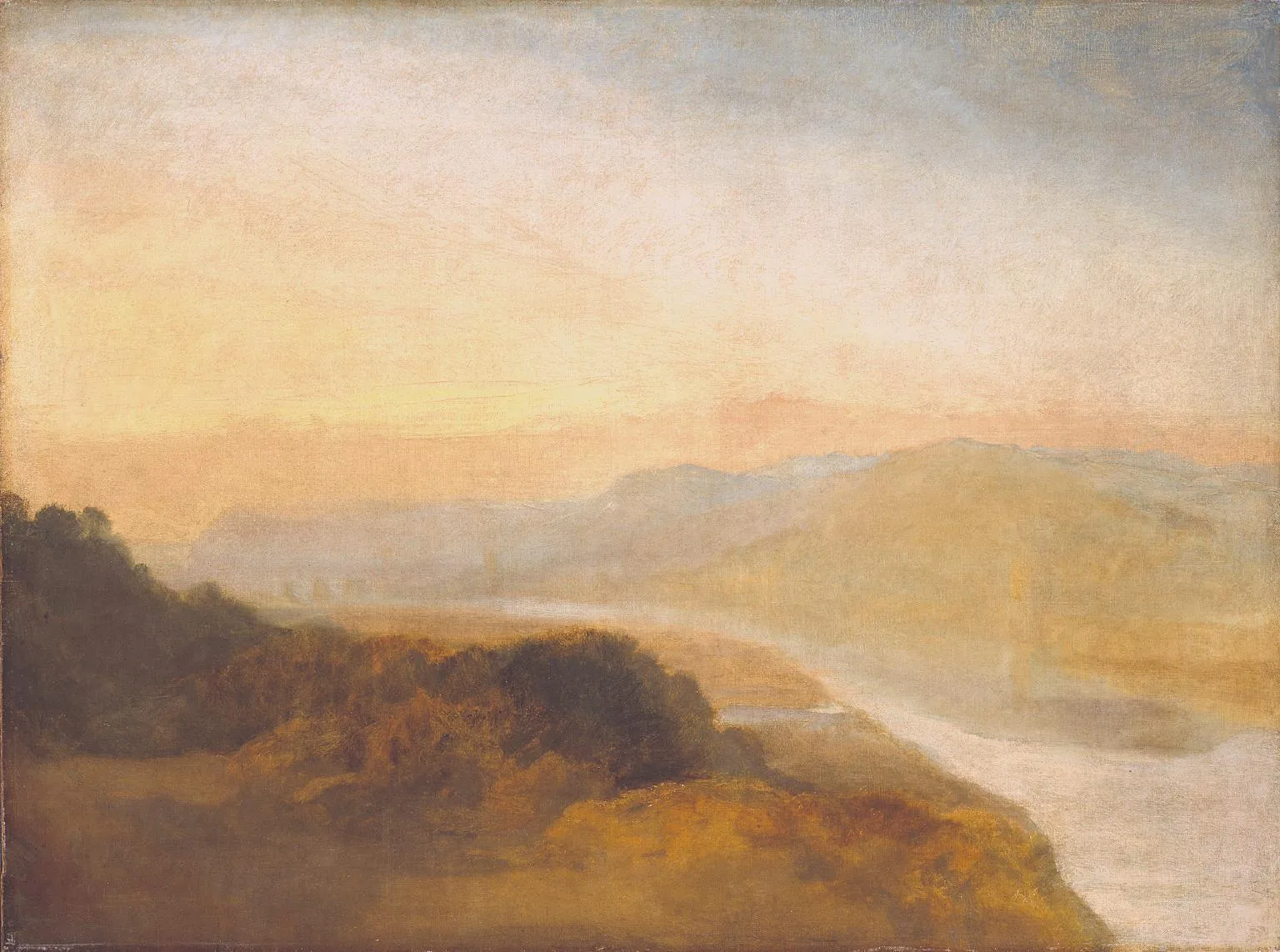 Valley with a Distant Bridge and Tower