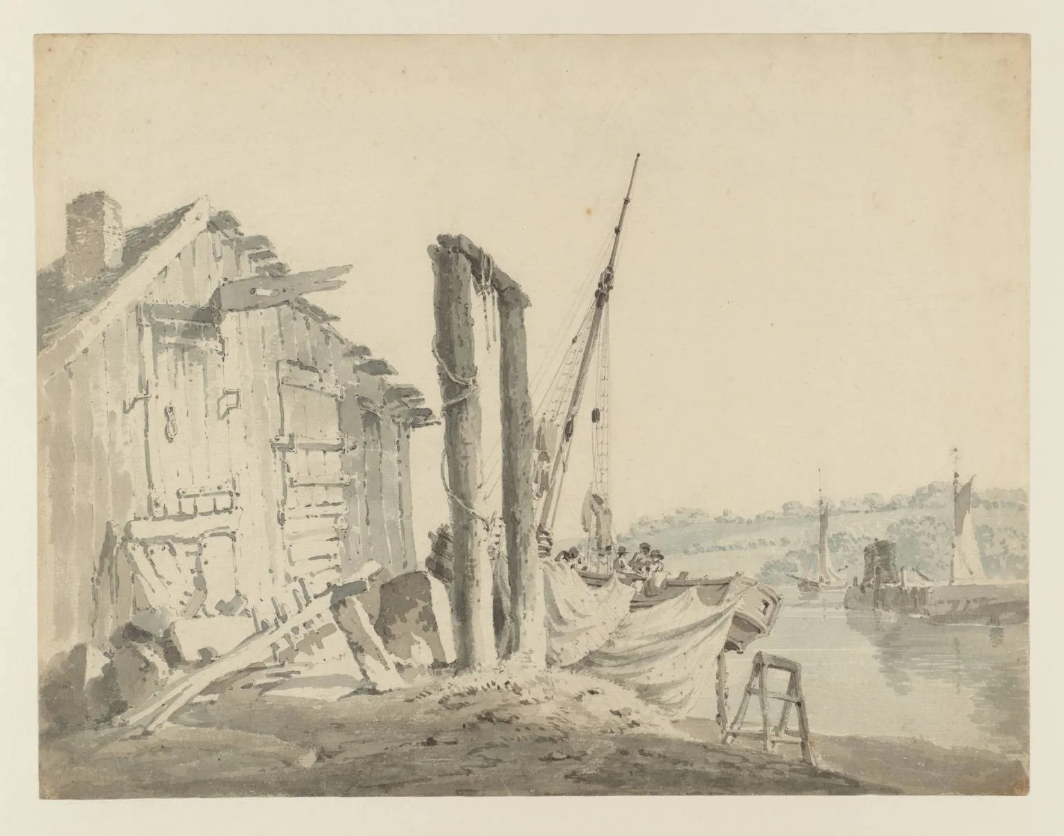 A Riverside Scene in the Country